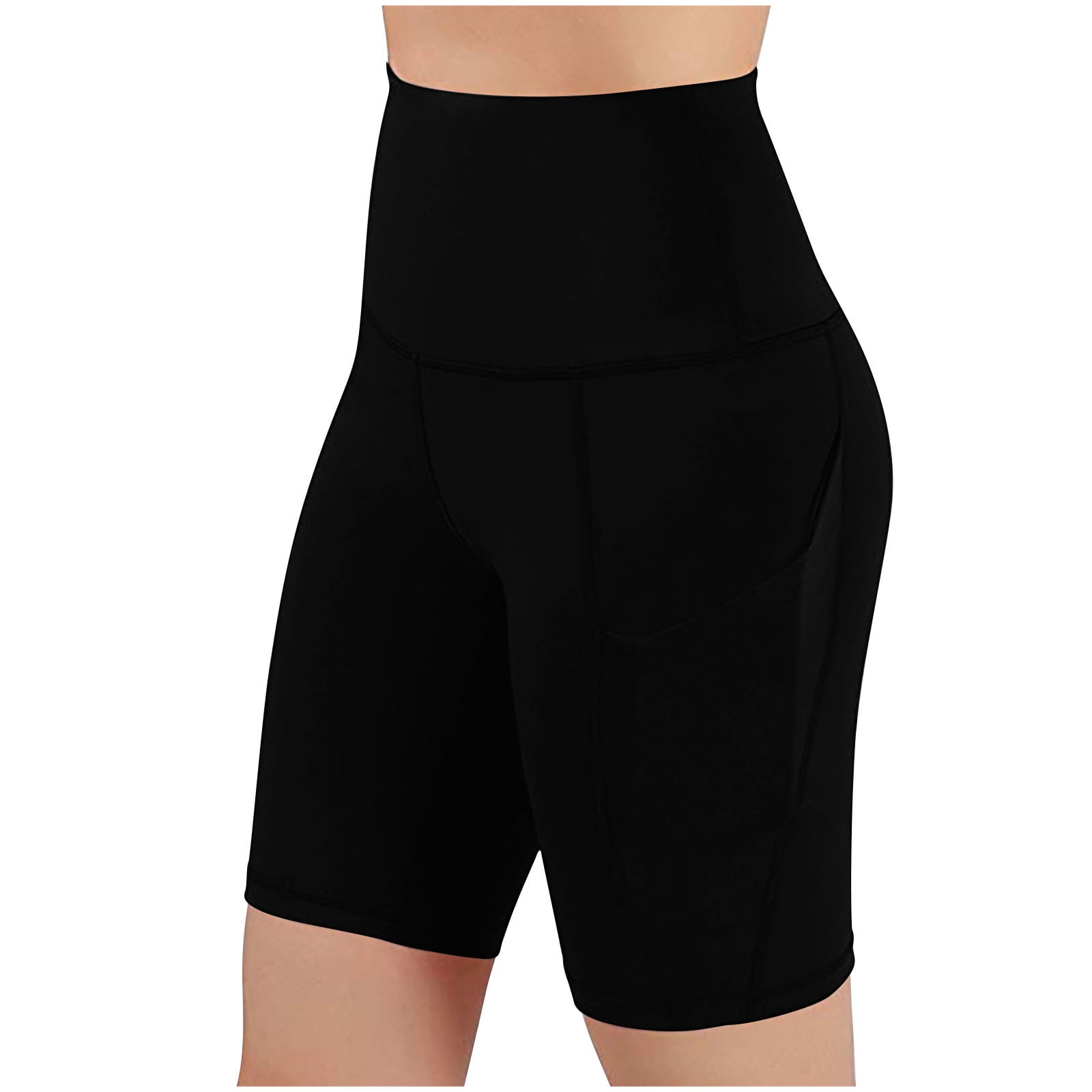GAYHAY High Waisted Biker Shorts For Women - Soft Black Spandex Workout Shorts For Yoga, Running, Gym