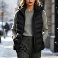 thumbnail image 4 of LUVDA Hooded Puffer Vest for Women - Lightweight Sleeveless Warm Jacket with Zipper and Pockets for Casual Fall Winter Layering, 4 of 7