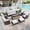 Light gray, variant on SUMMIT LIVING 9-Seat Patio Furniture Set with 56" Gas Fire Pit Table (50,000 BTU), Wicker Sectional Outdoor Conversation Set with Swivels Chairs, Beige