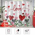 thumbnail image 6 of Valentine's Day Shower Curtain Set, Red Love Heart Leaves Fabric Bathroom Curtain with Hooks, Waterproof, 47x71 Inches, Bath Tub Decor for Farmhouse, 6 of 9