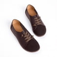 thumbnail image 4 of Viluyesy Womens Oxfords Lace-up Round Toe Comfortable Breathable Lightweight Casual Walking Work Flats Coffee Size 8.5, 4 of 6