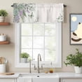 thumbnail image 2 of Lavender Eucalyptus Valance Curtain for Windows Ferns Leaf Succulents Green Butterfly Rod Pocket Curtain Valances Short Window Treatments Panels for Kitchen Bathroom Laundry Basement 60 x 18 Inch, 2 of 9