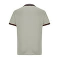 thumbnail image 5 of Wo-Fusoul Men's Striped Short Sleeve Lapel Collar Button-Down Shirt, Casual Wear, 5 of 6