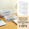thumbnail image 2 of WKSCLPAI Simplicity Clear Pencil Box 2 Pcs Large Capacity Plastic Pencil Case Stackable Translucent Transparent Pencil Case Office Supplies Storage Box Gel Pens Eraser, 2 of 6