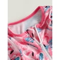 thumbnail image 5 of Inevnen Infant Baby Girl Swimsuit One-Piece Long Sleeve Rash Guard with Hat Set Floral Zipper Bathing Suit, 5 of 8