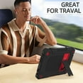 thumbnail image 2 of BMOUO Case for All-New Amazon Fire HD 8 & HD 8 Plus Tablet (Only 12th Gen,2024/2022), Layer Duty Shockproof Rugged Case with Kickstand, Black+Red, 2 of 7