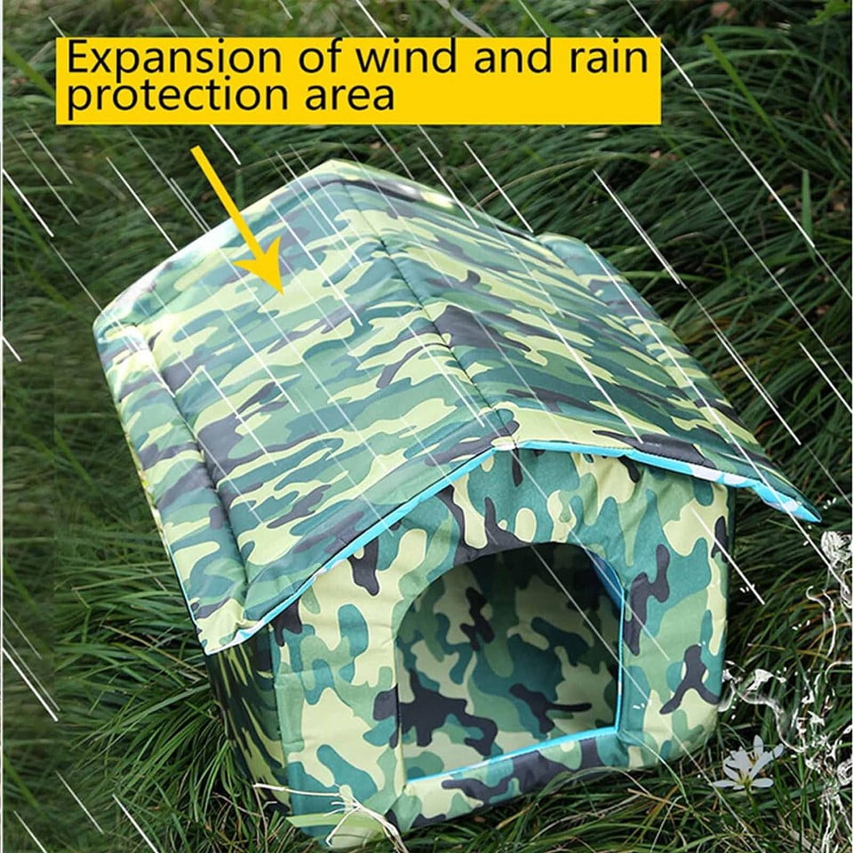 600D Weatherproof Outdoor Cat House, Sponge Insulation for Feral Cats & Small Dogs, M