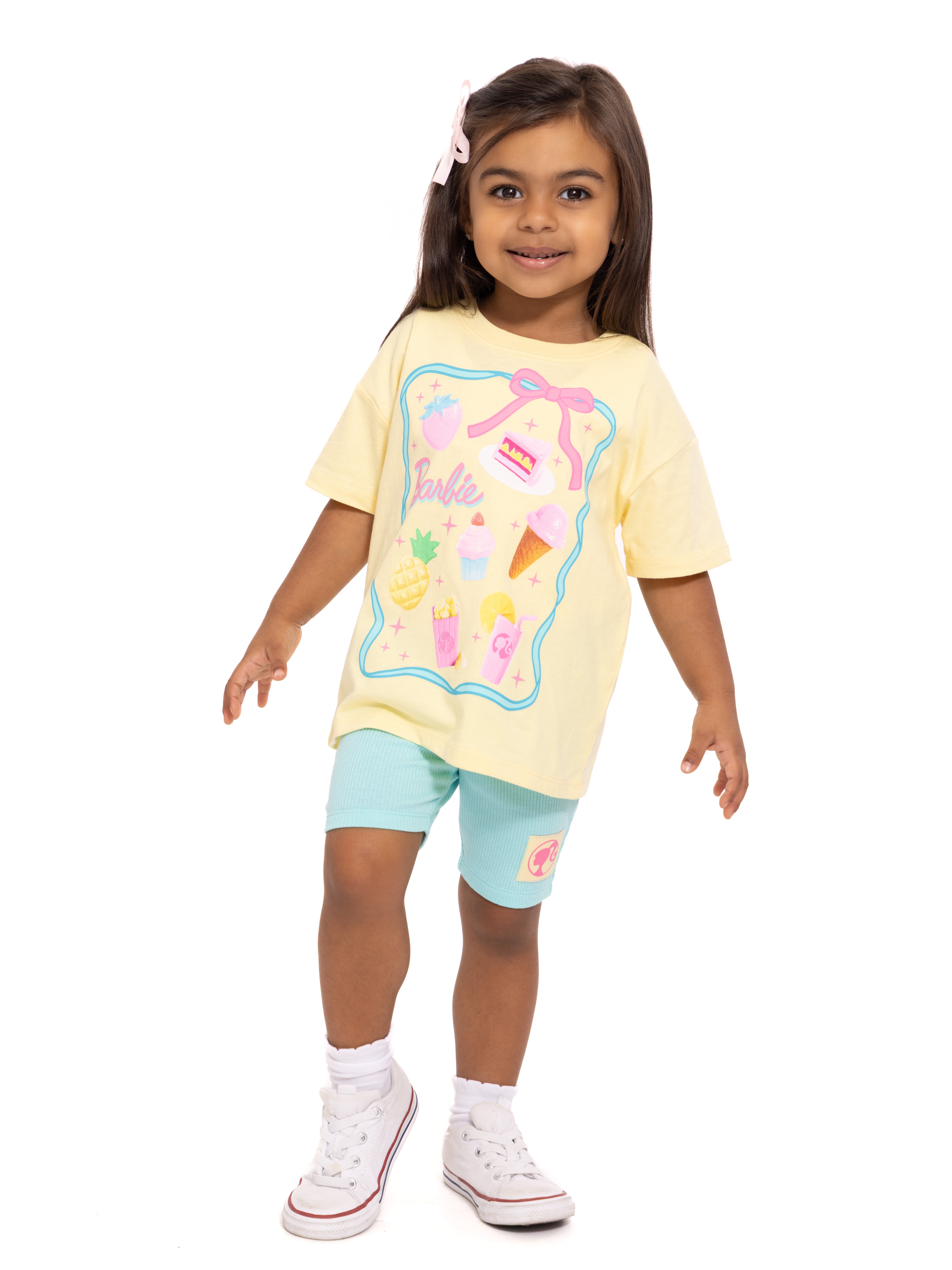 Barbie Toddler Girls Graphic Tee and Bike Shorts Set, 2-Piece, Sizes 12M-5T