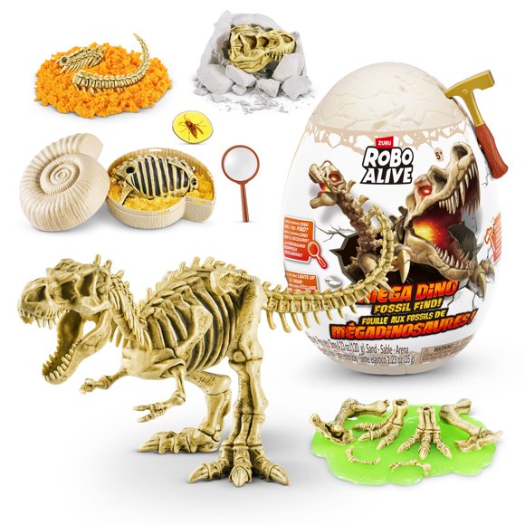 Découverte de fossiles Robo Alive Mega-Dino by ZURU Garçons 4-8 Creuser et découvrir - T-rex et Brontosaures - STEM - Excavation de fossiles préhistoriques, Jouets éducatifs, Superbe cadeau scientifiq