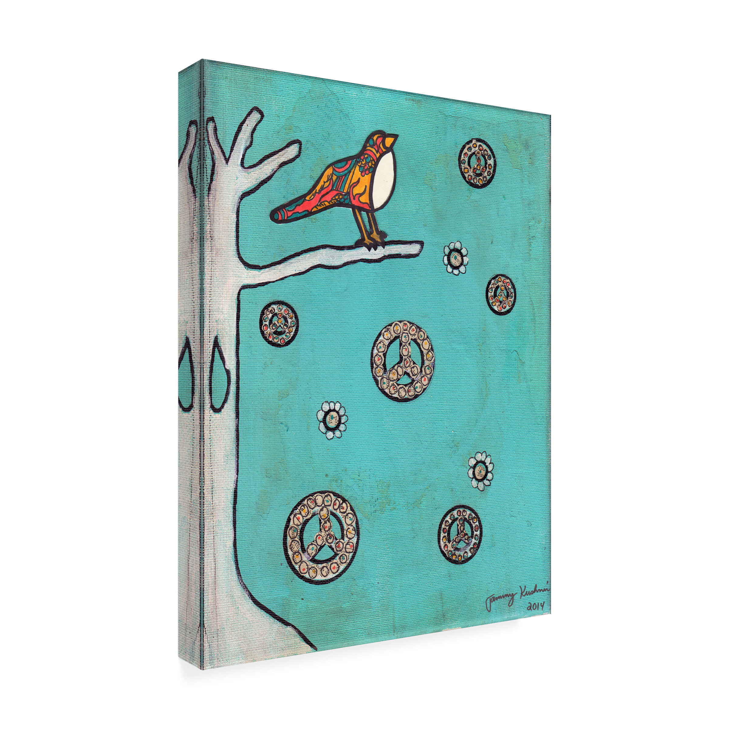 Trademark Fine Art 'Peace Sign Bird' Canvas Art by Tammy Kushnir