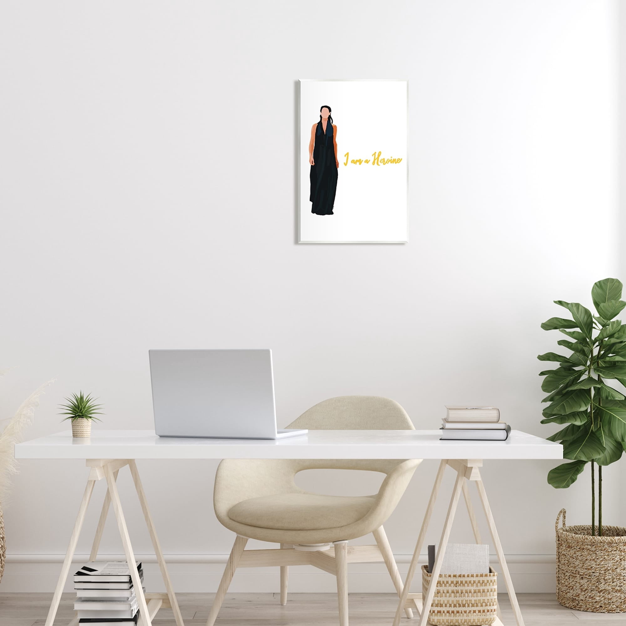 Stupell Industries I Am A Heroine Glam Fashion Woman Encouraging Phrase Graphic Art Unframed Art Print Wall Art, Design by Amelia Noyes