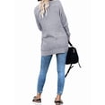 thumbnail image 5 of Women'S Long Sleeve Open Front Chunky Knit Draped Sweaters Outwear Light Gray L, 5 of 9