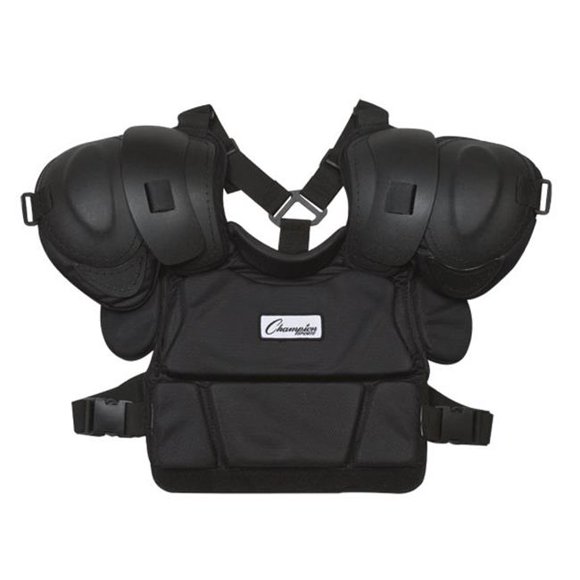 Champion Sports P170 Protège-Poitrine Professionnel en Mousse à Faible Rebond de 16 Po pour Arbitre, Noir