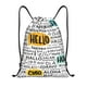 thumbnail image 1 of Fotbe Hello Bolsa Mochila con Cordón Estampada, Bolsa de Gimnasio Deportiva, Bolsa Cinch, Bolsa con Cordón para Hombres y Mujeres-Small, 1 of 6