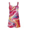 thumbnail image 6 of QATAINLAV 4th of July Romper for Women Summer Sleeveless Strap Jumpsuits American Flag Print Wide Leg Jumper One Piece Pants Short Overalls with Pockets Todays Daily Deals Multicolor M, 6 of 8