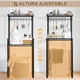 thumbnail image 4 of Soporte de Mini Refrigerador con Almacenamiento, Estante de Acero al Carbono Ajustable, 2 Niveles con 7 Ganchos, para Cocina, Dormitorio, Baño, Lavandería, 60x40x145.5cm, 4 of 4