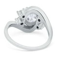 thumbnail image 3 of Simulated Cubic Zirconia Size-5 wirl Oval Wedding Engagement Bridal Ring 925 Sterling Silver, 3 of 7
