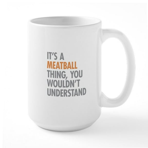 CafePress - Meatball Thing Mugs - 15 oz Ceramic Large White Novelty Mug