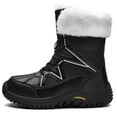 thumbnail image 3 of Faux Fur Lined Snow Boots for Women Waterproof Warm Winter Shoes Mid Calf Outdoor Hiking Boots, 3 of 9