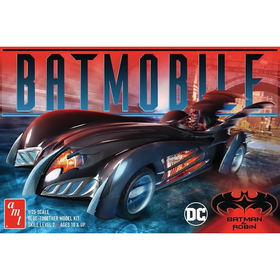 Batman & Robin Batmobile, Black - AMT AMT1295/12 - 1/25 Scale Plastic Model Car