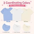 thumbnail image 7 of Btween Active Girls T-Shirts 3 Pack – Short Sleeve Ribbed Crewneck Tees, Soft Stretch Casual Everyday Tops for Girls, 7 of 7