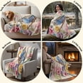 thumbnail image 4 of Flannel Throw Blanket for Couch Sofa Bed, Retro Blue Budgerigar Soft Cozy Warm Fuzzy Blanket 50x60in, 4 of 9