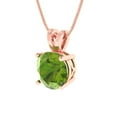 thumbnail image 2 of Clara Pucci 14K Rose Solid Hypoallergenic Gold 1.5Ct Natural Peridot Round Brilliant Cut Solitaire Designer Necklace Pendant For August, 2 of 6