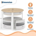 thumbnail image 2 of Garvee Versatile Kids Table and 4 Chairs Set – Wooden Round Multi-Activity Desk with Storage, Includes 4 Fabric Drawers, Nesting Design for Toddlers’ Play, Art, Craft, and Reading – White and Yellow, 2 of 7