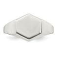 thumbnail image 4 of Sterling Silver Polished 12.2mm x 11.4mm Hexagon Closed Back Size 10 Mens Signet Ring, 4 of 6