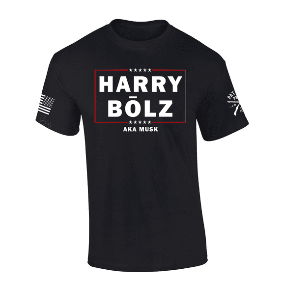 Patriot Pride Mens Funny Harry Bolz AKA Musk Short Sleeve T-Shirt-Black-Medium
