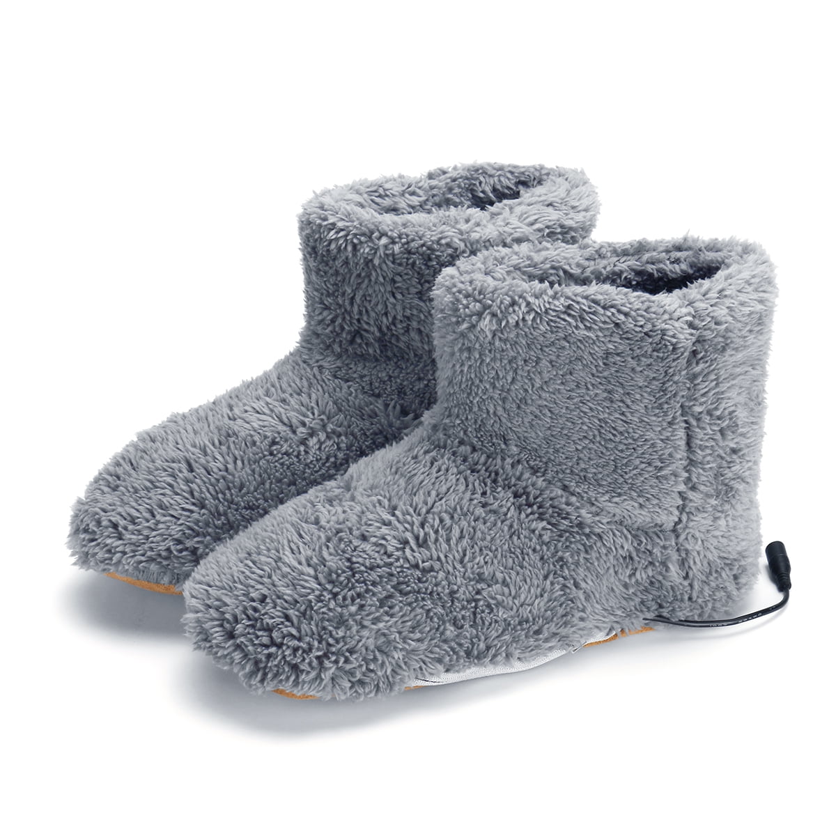 USB Foot Warmer Plush Boots Washable Warm Heating Shoes Pad Winter ...