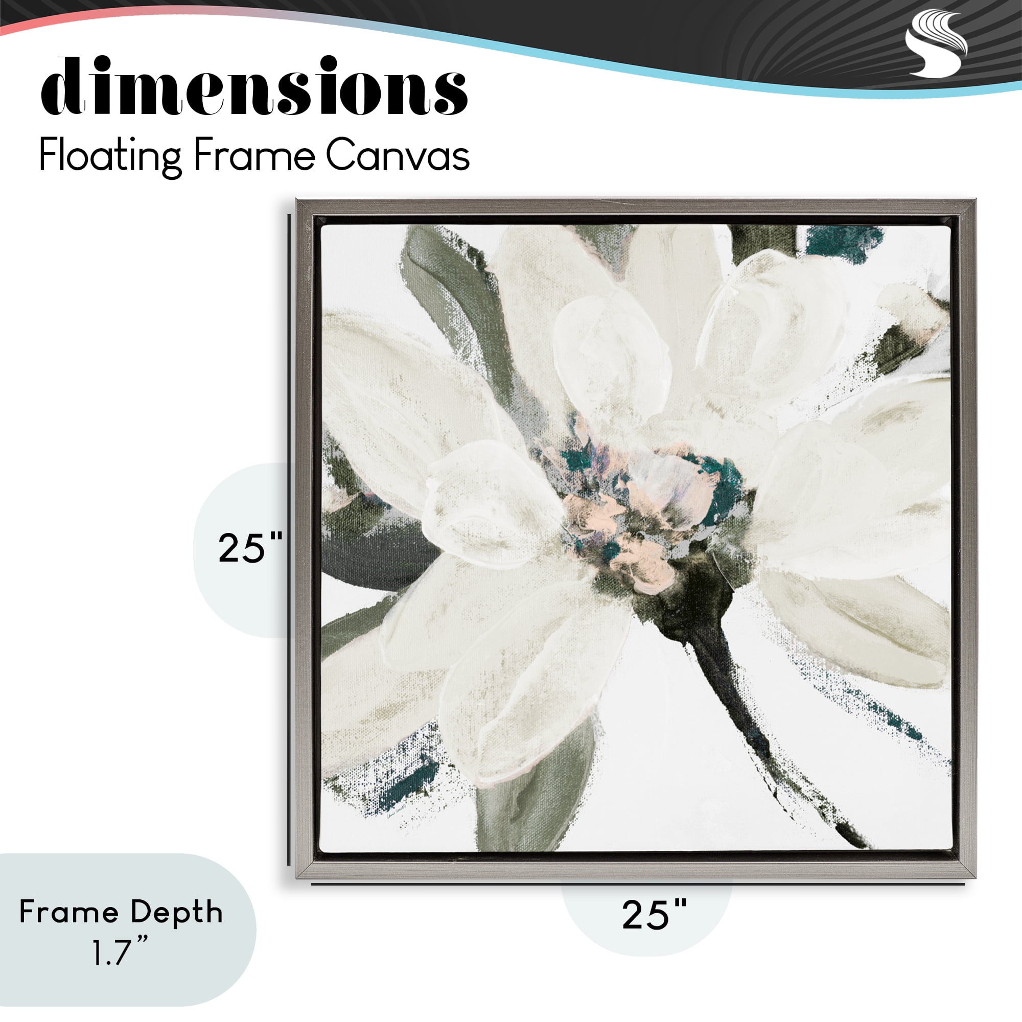 Stupell Industries Naturally Blooming Botanical Gray Framed Floater Canvas Wall Art, design by Lanie Loreth