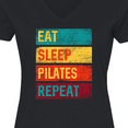 thumbnail image 4 of Inktastic Fitness Eat Sleep Pilates Repeat Women's V-Neck T-Shirt, 4 of 5