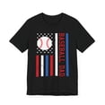 thumbnail image 3 of Men's Baseball Dad Red White Blue Flag Shirt, 3 of 11