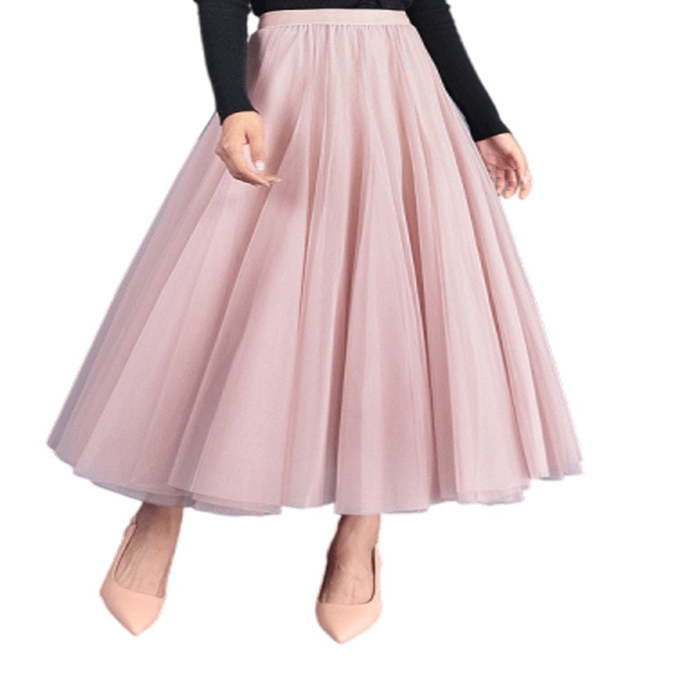 High waisted tulle maxi skirt online