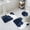 Blue, variant on Pink Gold Bath Mat 3 Piece Bathroom Rug Set, Boho Modern Abstract Minimalist Aesthetic Flower Non Slip Bath Rug Contour Mat and Toilet Lid Cover, Absorbent Shower Mats Soft Bath Rugs and Mats Sets