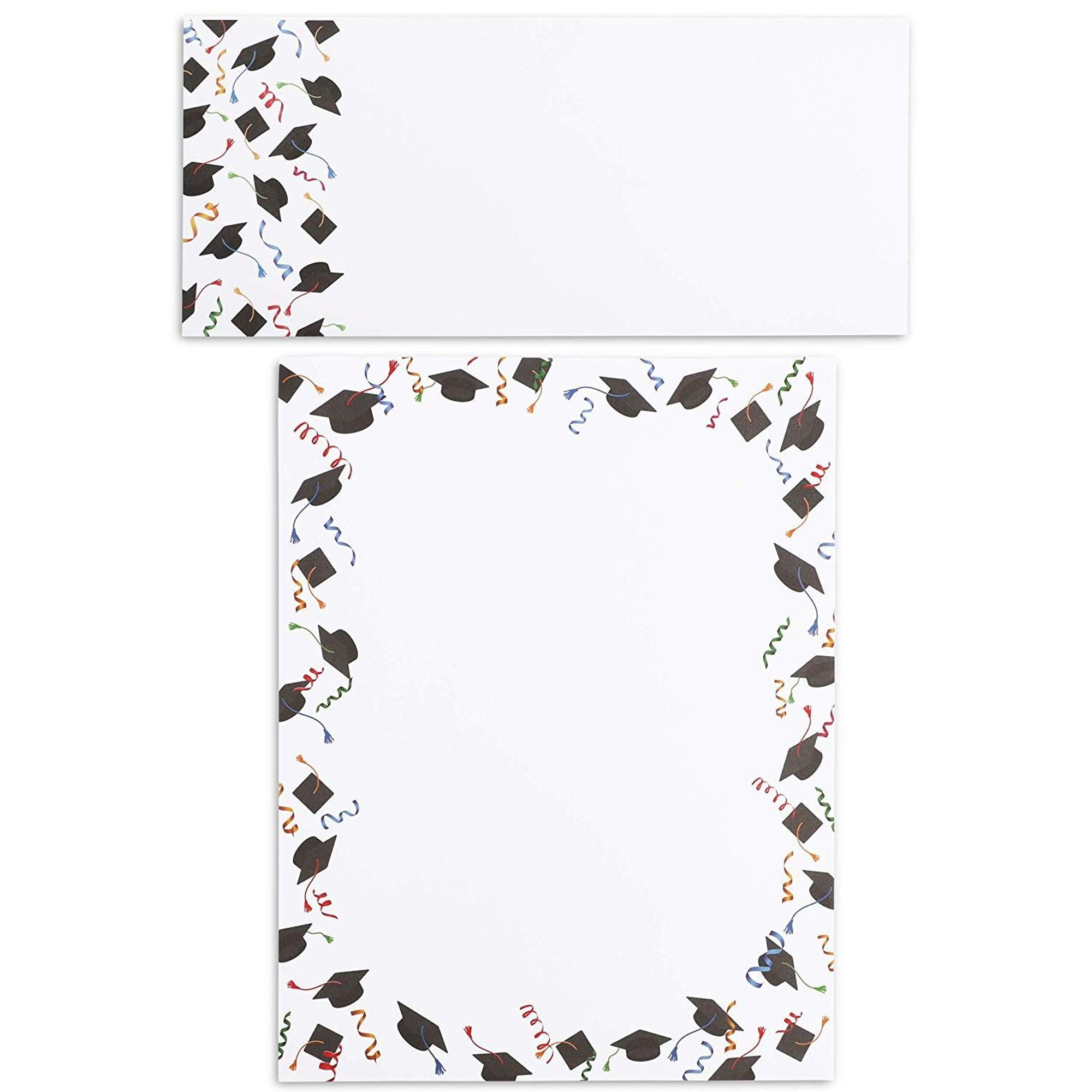 48 Packs Graduation Stationery Paper with Envelopes Set for Writing
