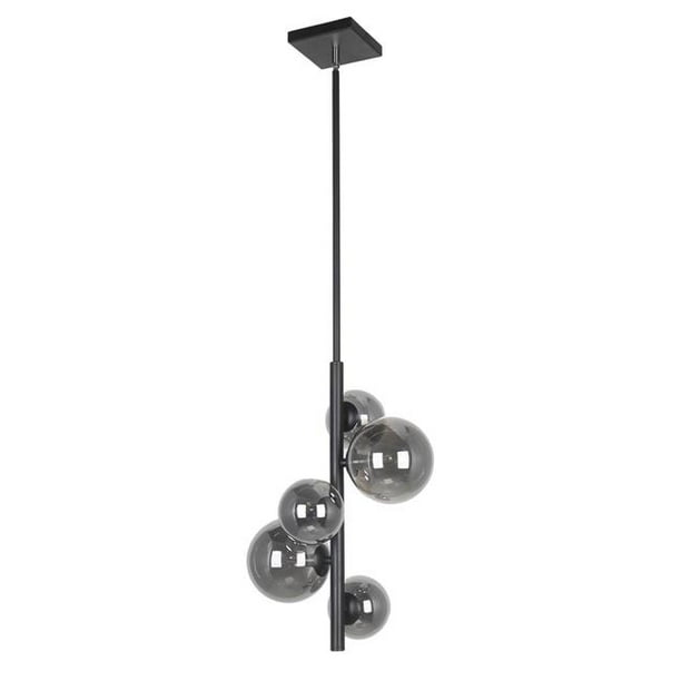 Dainolite GLA175PMB Glasgow 5 Light Pendant Ceiling Light with Smoked