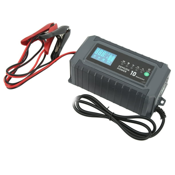 Cargador de batería inteligente totalmente automático Cargador de batería inteligente Mantenedor para enchufe estadounidense de 12 V y 24 V 110 V