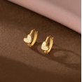 thumbnail image 3 of 925 Sterling Silver CZ Love Hoop Earrings for Women Teens Small Heart Huggie Earrings, 3 of 5