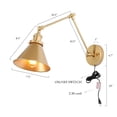 thumbnail image 3 of LNC Canes Modern Contemporary 2-Light LED Wall Sconce Matte Gold, 3 of 12