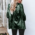 thumbnail image 6 of Sopiago Blazers for Women Sequin Shiny Open Front Blazer Evening Party Sparkly Long Sleeve Slim Cardigan Coat Jacket Green,S, 6 of 7