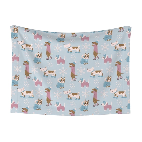 Naloa Cute Snowflake Dachshund Dog Blanket, 3 Sizes Cat Blanket for Indoor Cats Large Medium Small Dog Gifts-Small