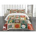 thumbnail image 3 of Ambesonne Christmas Quilted Bedspread Set 3 Pcs, Gingerbread Man Reindeer, King Size, Multicolor, 3 of 5