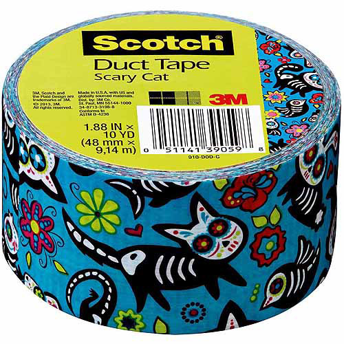 Scotch 1564345 Duct Tape, 1.88 in. x 10 yards, Scary Cat