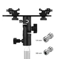 thumbnail image 2 of Bracket,Cold 1/4 Inch T-shaped Dual Speedlite To 3/8 Inch Speedlite Stand With Inch Mount Umbrella Dual Speedlite Stand Mount Umbrella Stand With 2 Cold 3/8 Inch Mount Stand With 2 1/4 Inch To, 2 of 6