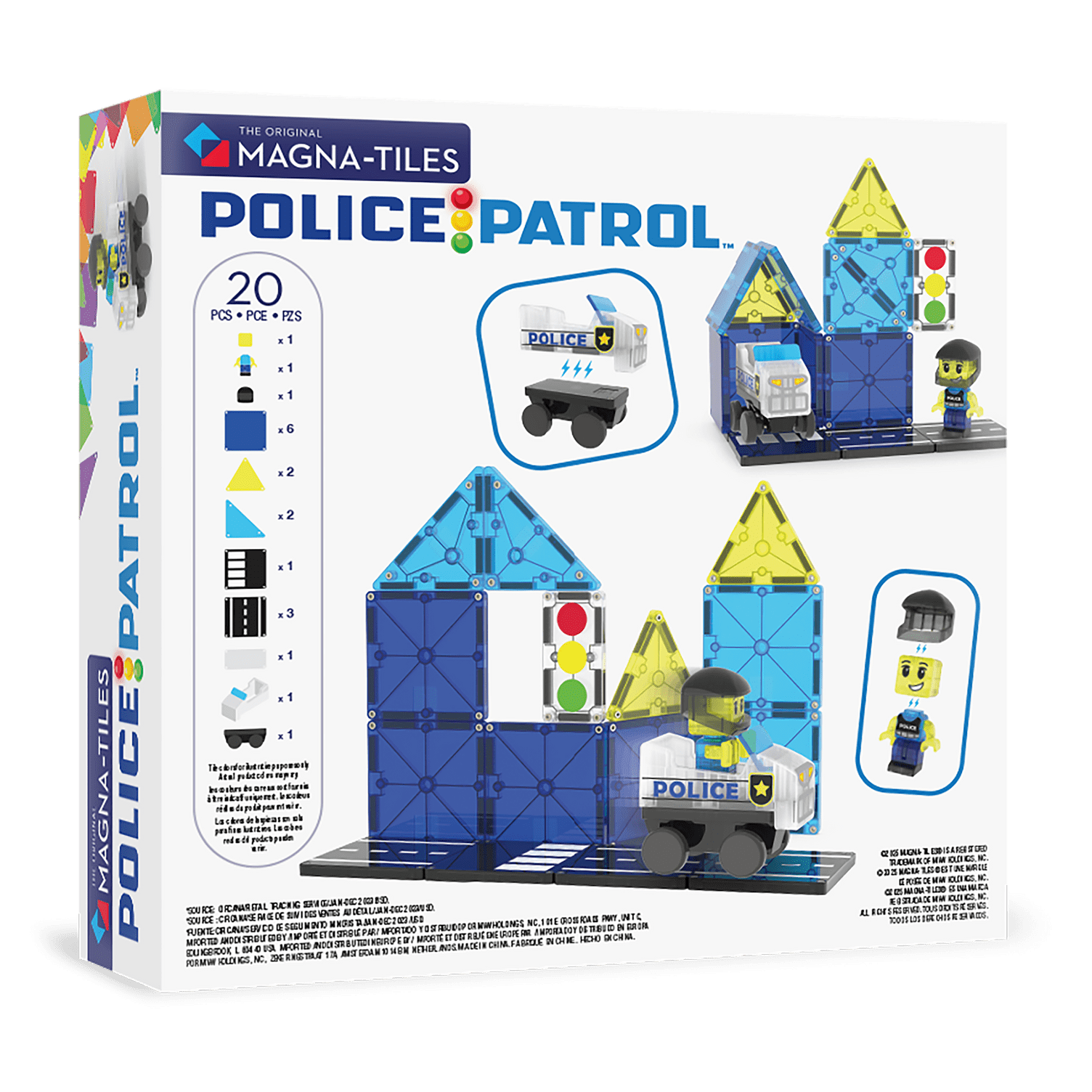 MAGNA-TILES¬Æ Police Patrol 20-Piece Magnetic Construction Set