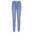 thumbnail image 4 of Jeans for Women Plus Size Relaxed Fit Elastic Waist Denim Hems Light Blue Pants Sizes L, 4 of 4