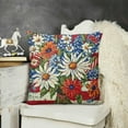 thumbnail image 3 of YINGXI Beautiful Floral Throw Pillow Cover, Stylish Decorative Cushion Case for Home 12x12in, 3 of 6