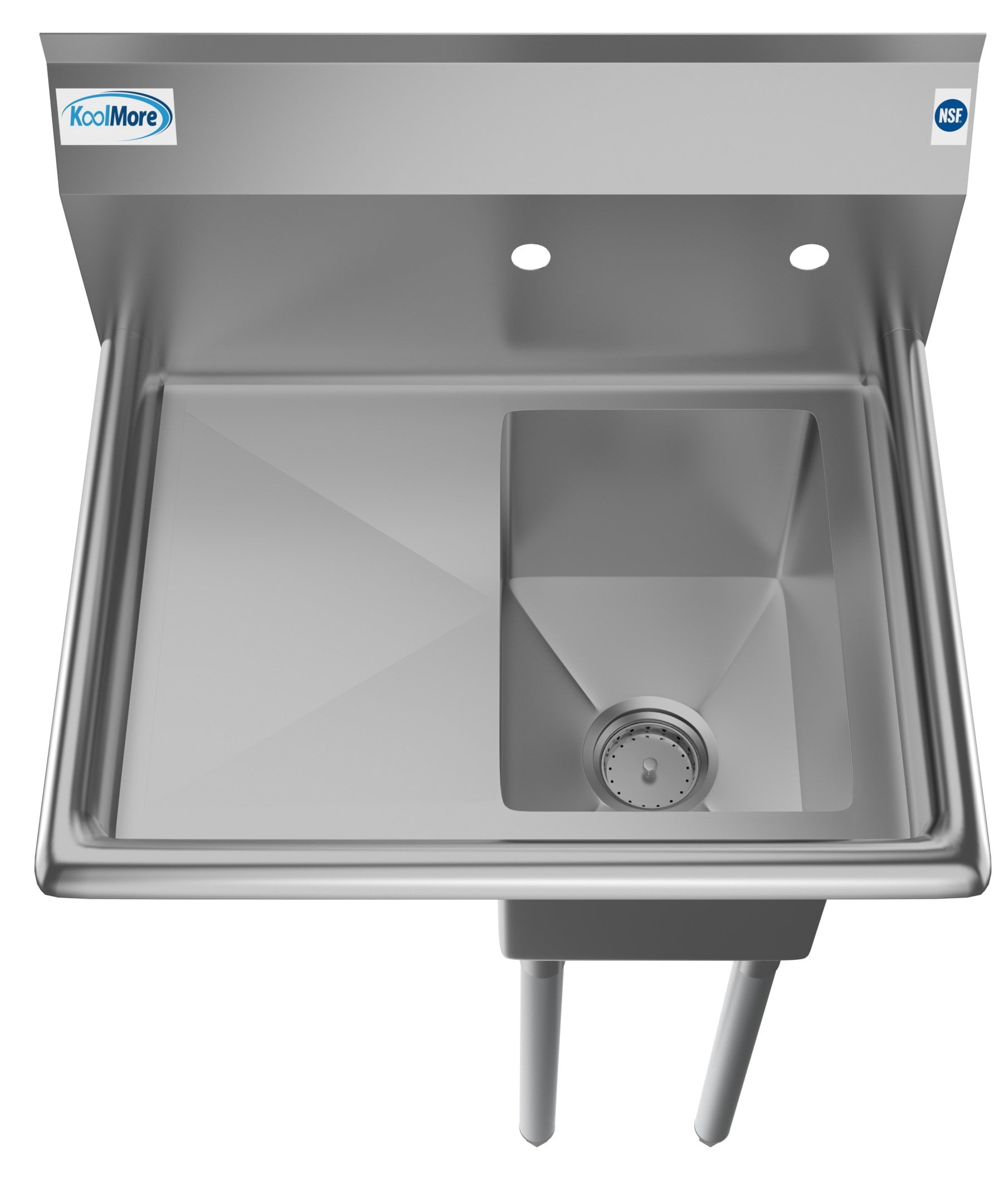 1 Compartment 25" Stainless Steel Commercial Kitchen Prep & Utility Sink with Drainboard - Bowl Size 10" x 14" x 10"